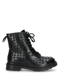 TATY - stivaletti stringati neri con borchie metalliche