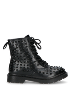 TATY - stivaletti stringati neri con borchie metalliche