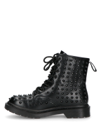 TATY - stivaletti stringati neri con borchie metalliche