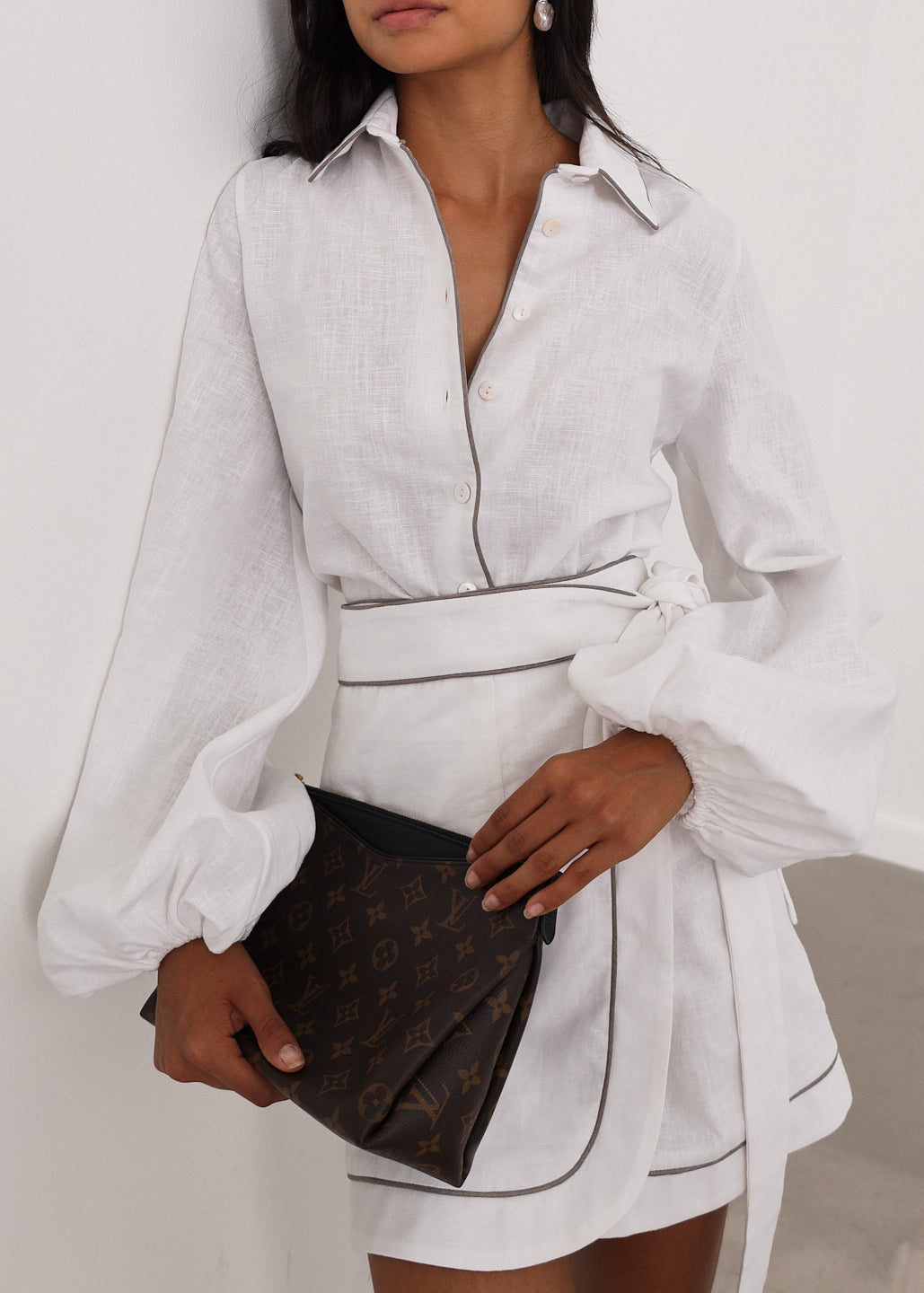 Morgan Elevated Linen Set | White/Taupe