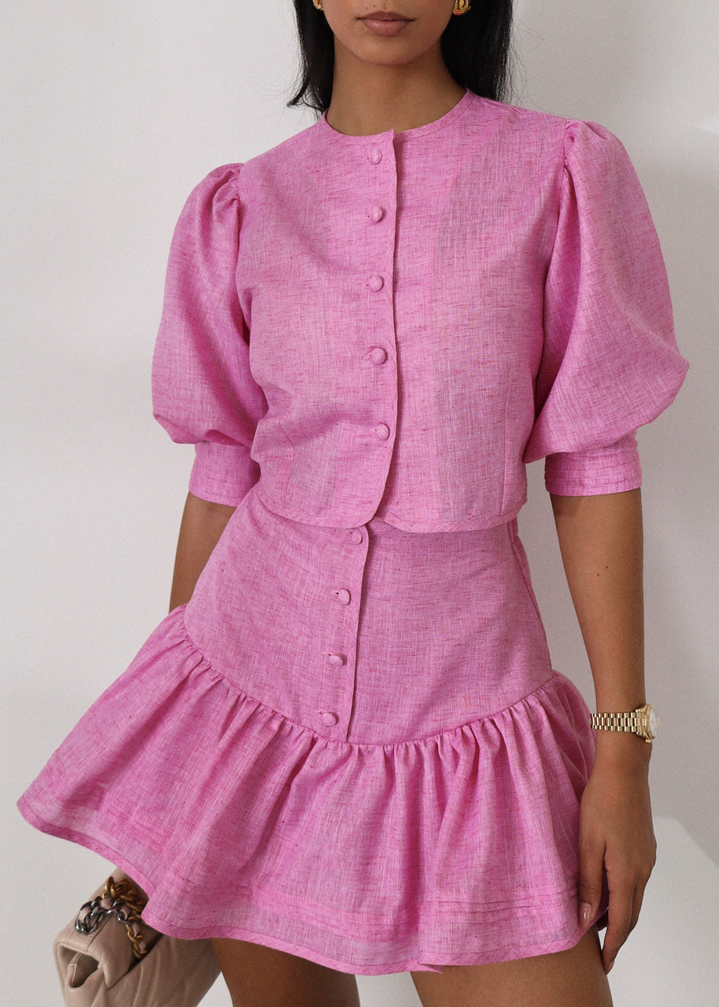 Shashi Linen Set Cosmo Pink