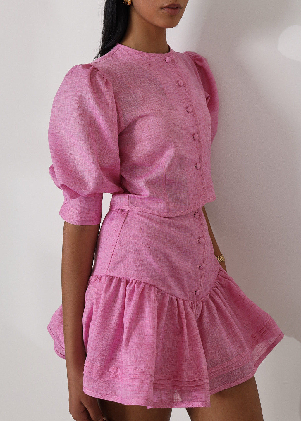 Shashi Linen Set Cosmo Pink