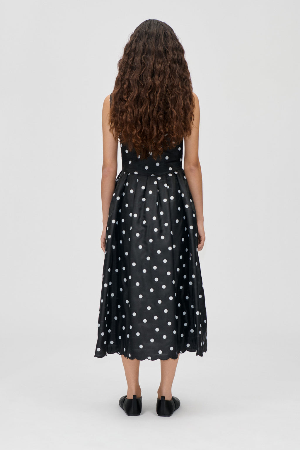 Voluminous Midi Dress - Quilted Dots