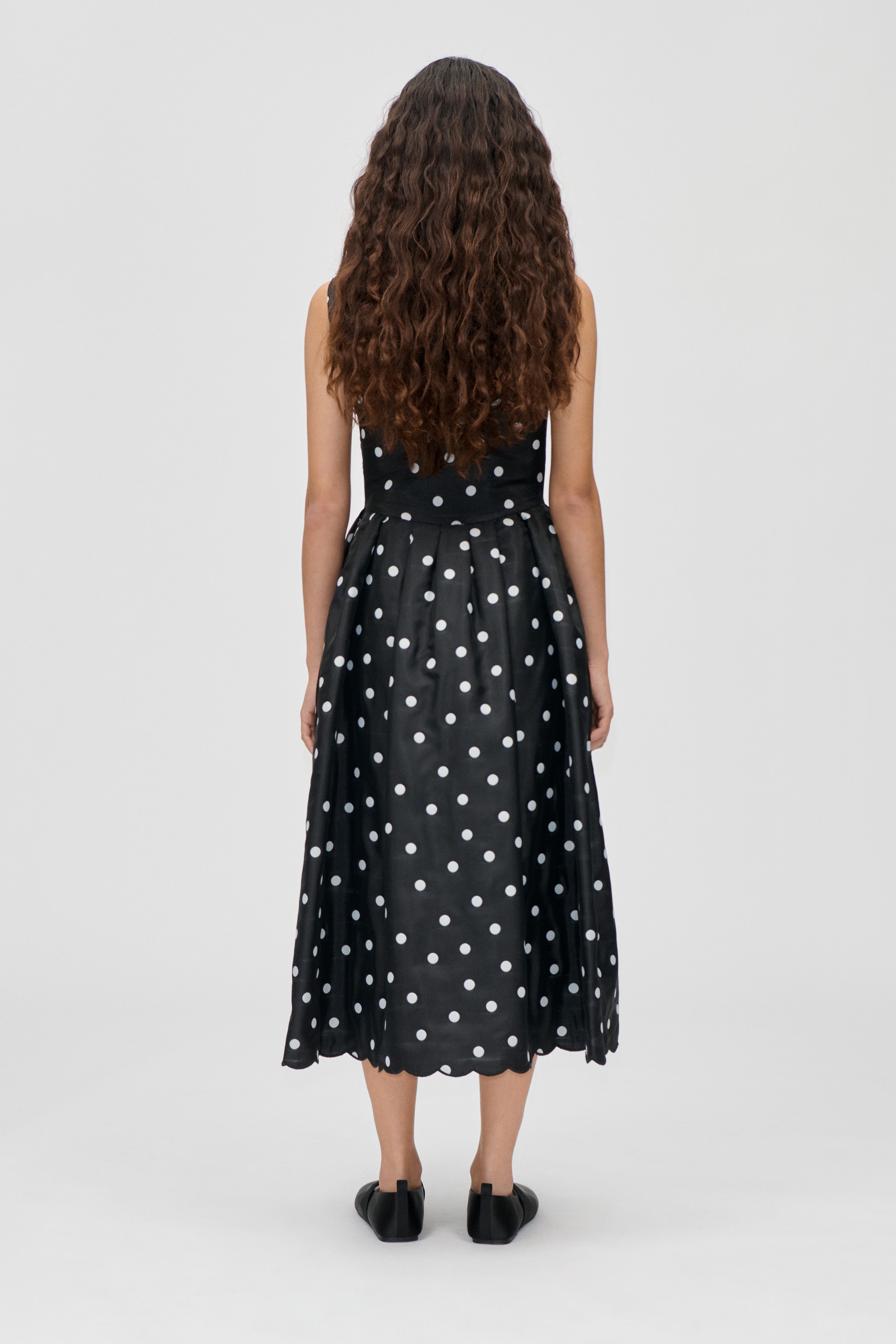 Voluminous Midi Dress - Quilted Dots