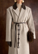Anissa - Oversized Coat with Leather Belt