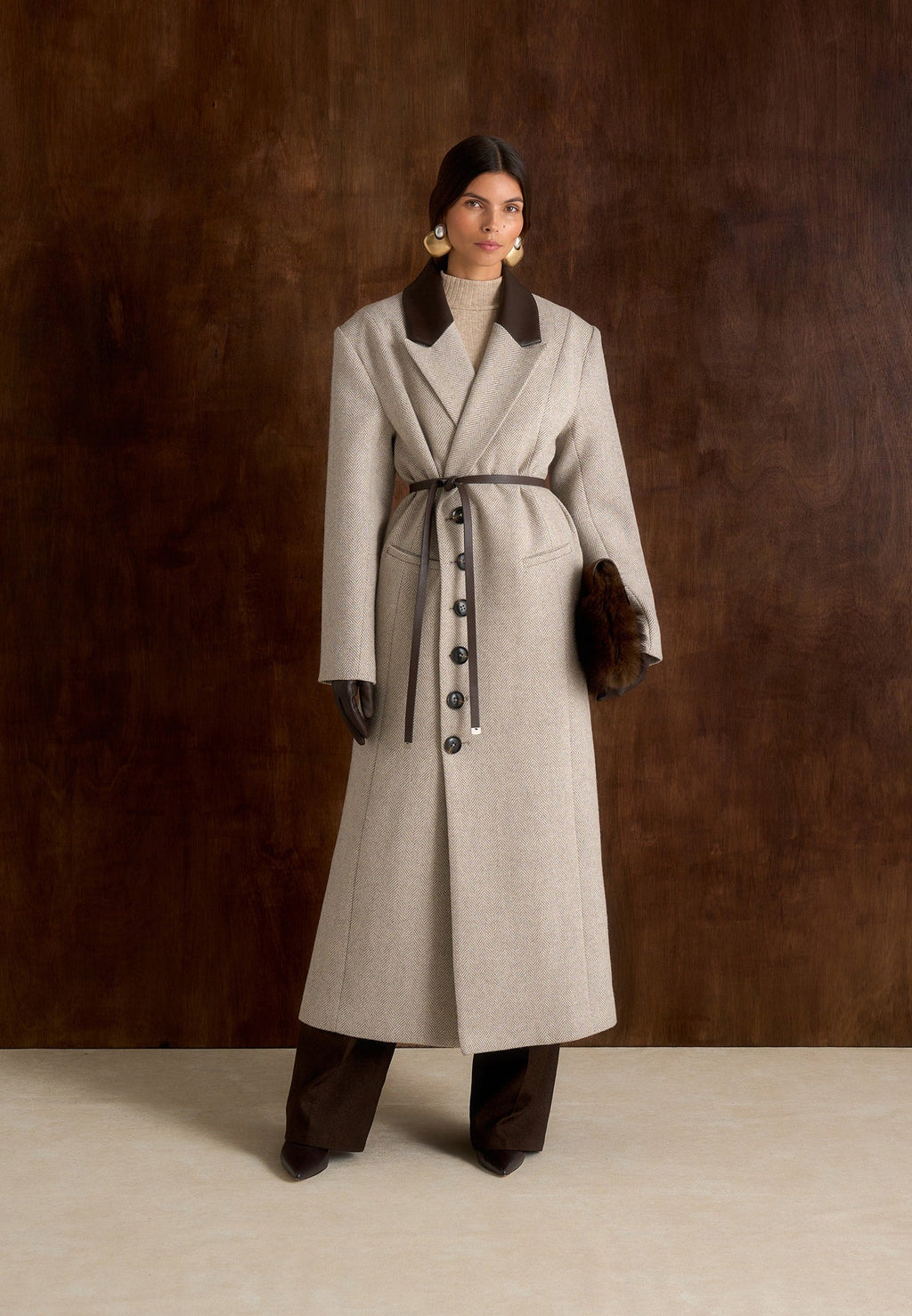 Anissa - Oversized Coat with Leather Belt