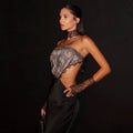 Watch Me Maxi Dress With Lace Choker And Statement Gloves