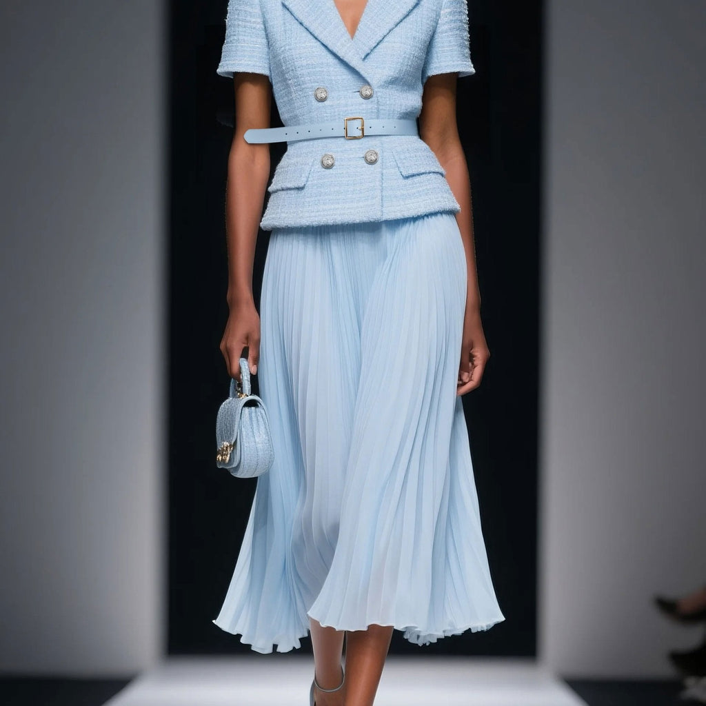 Waistcoat & Pleated Skirt Set