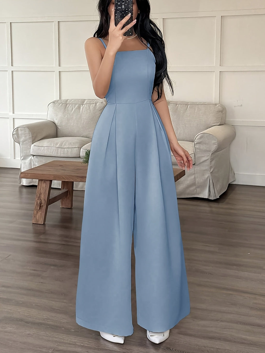 Ruched Wide-Leg Pants
