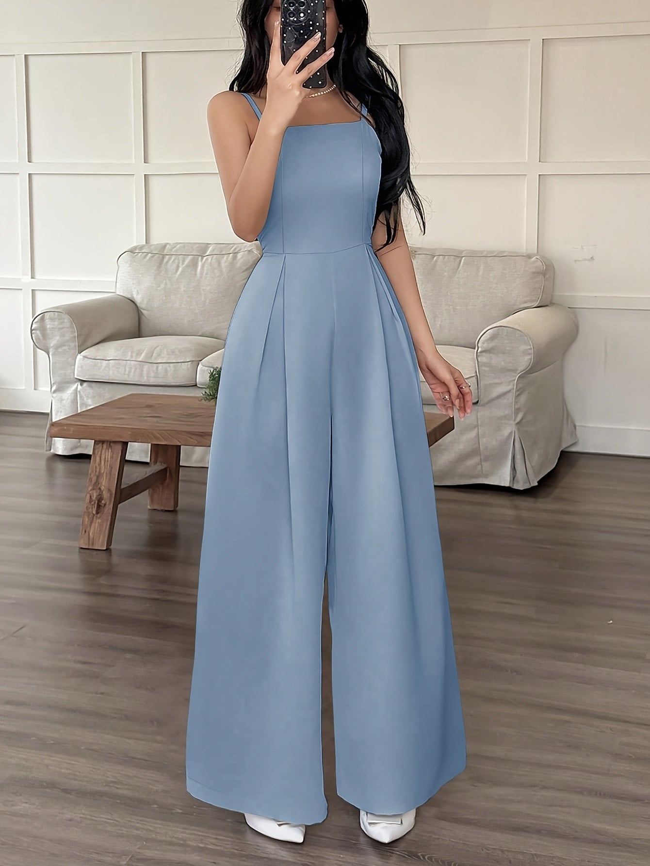 Ruched Wide-Leg Pants