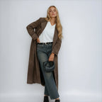 Emery Faux Suede Trench Coat