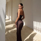 Aarti Knitted Halter Maxi Dress