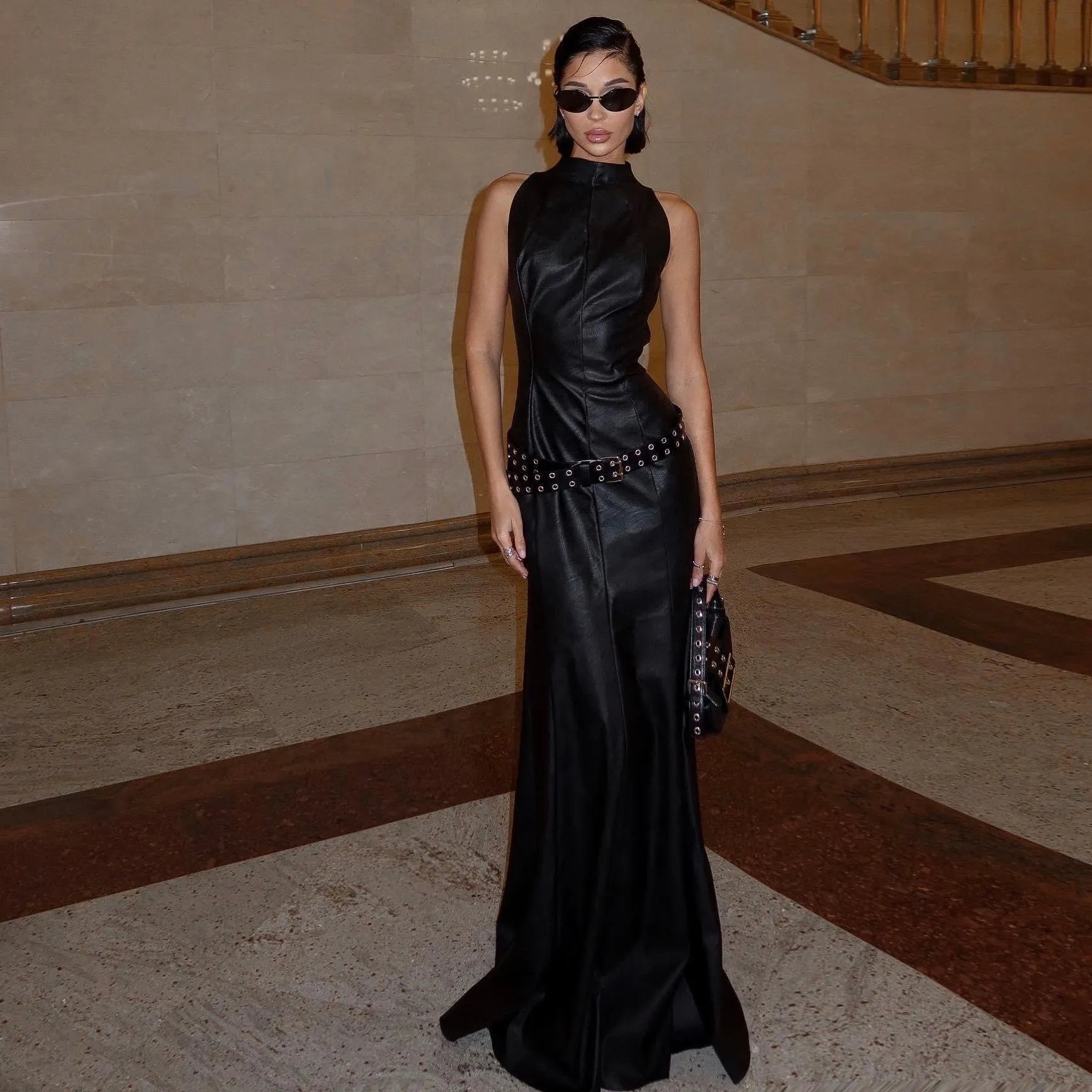 Adrenaline Rush Faux Leather Maxi Dress