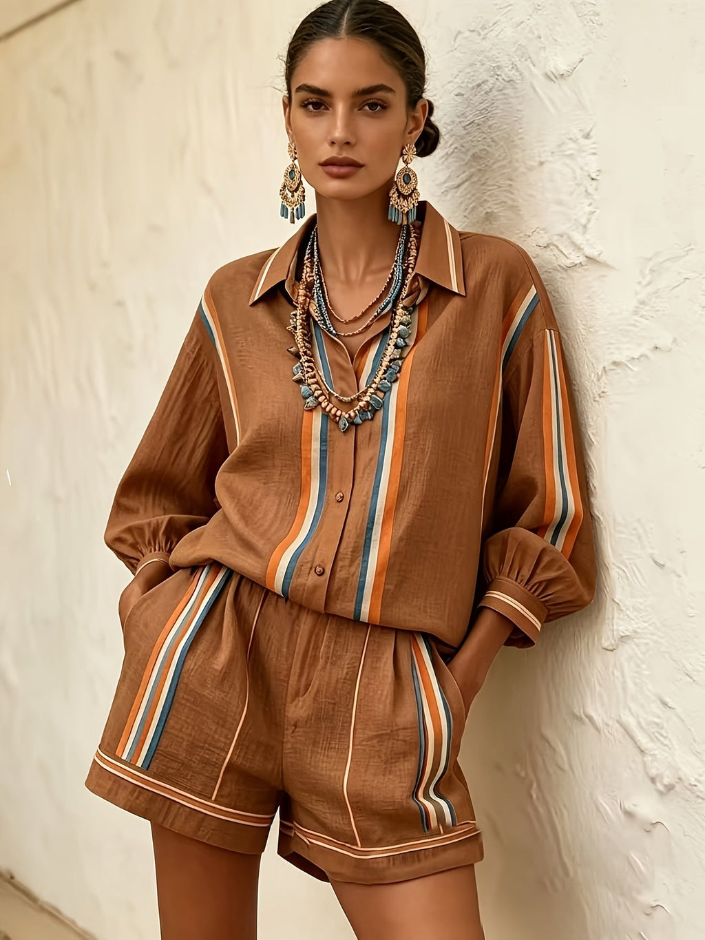 Vacation Style Shirt  Shorts Set