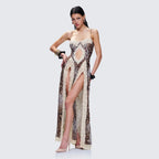 Angelis Leopard Print Maxi Dress