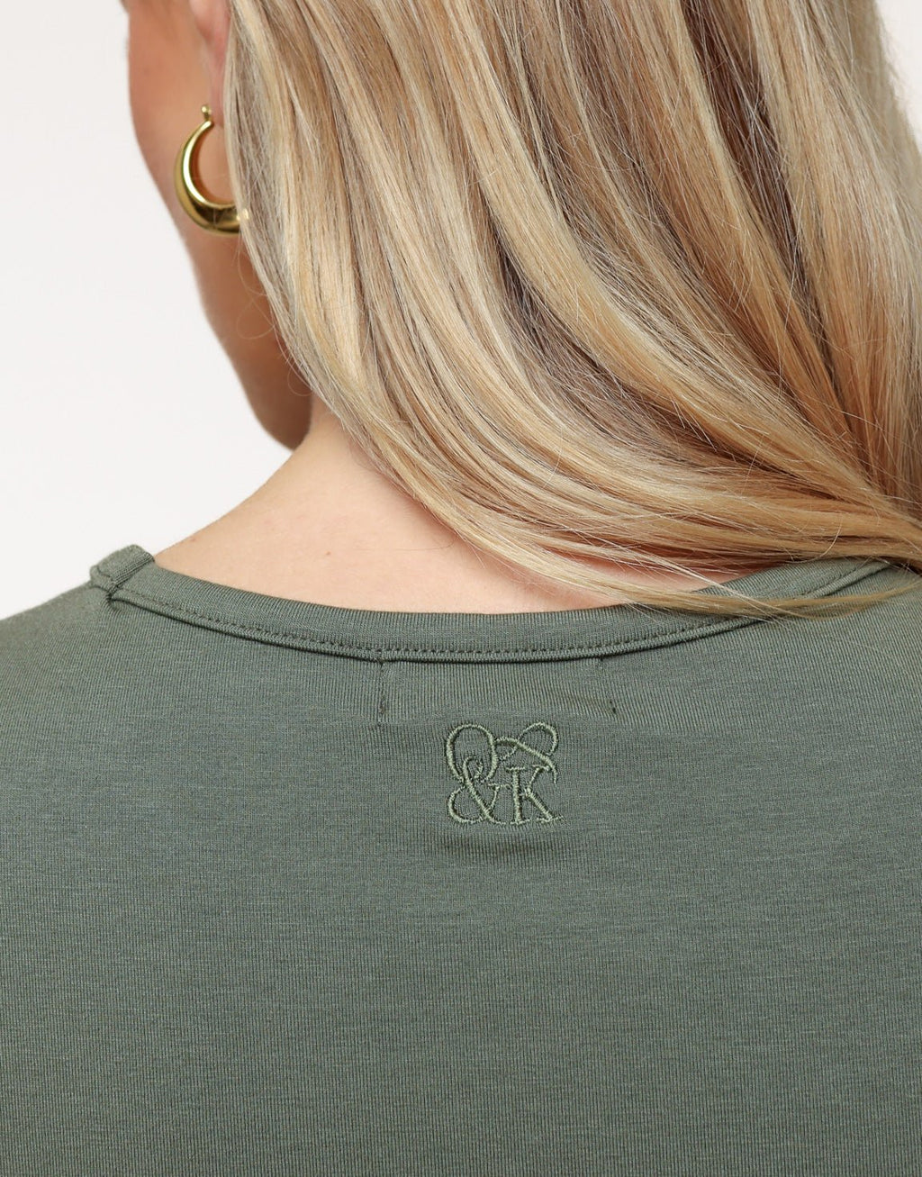 Army Groene O&K Basic Cropped SS - Top