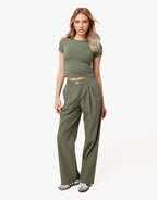 Army Groene O&K Elastische Wijde Pijpen - Broek