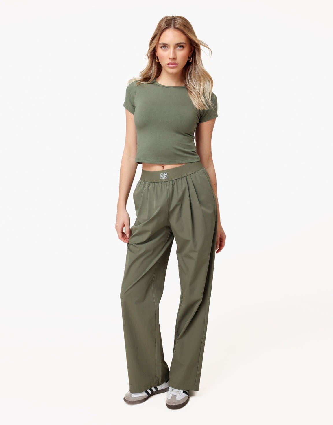 Army Groene O&K Elastische Wijde Pijpen - Broek