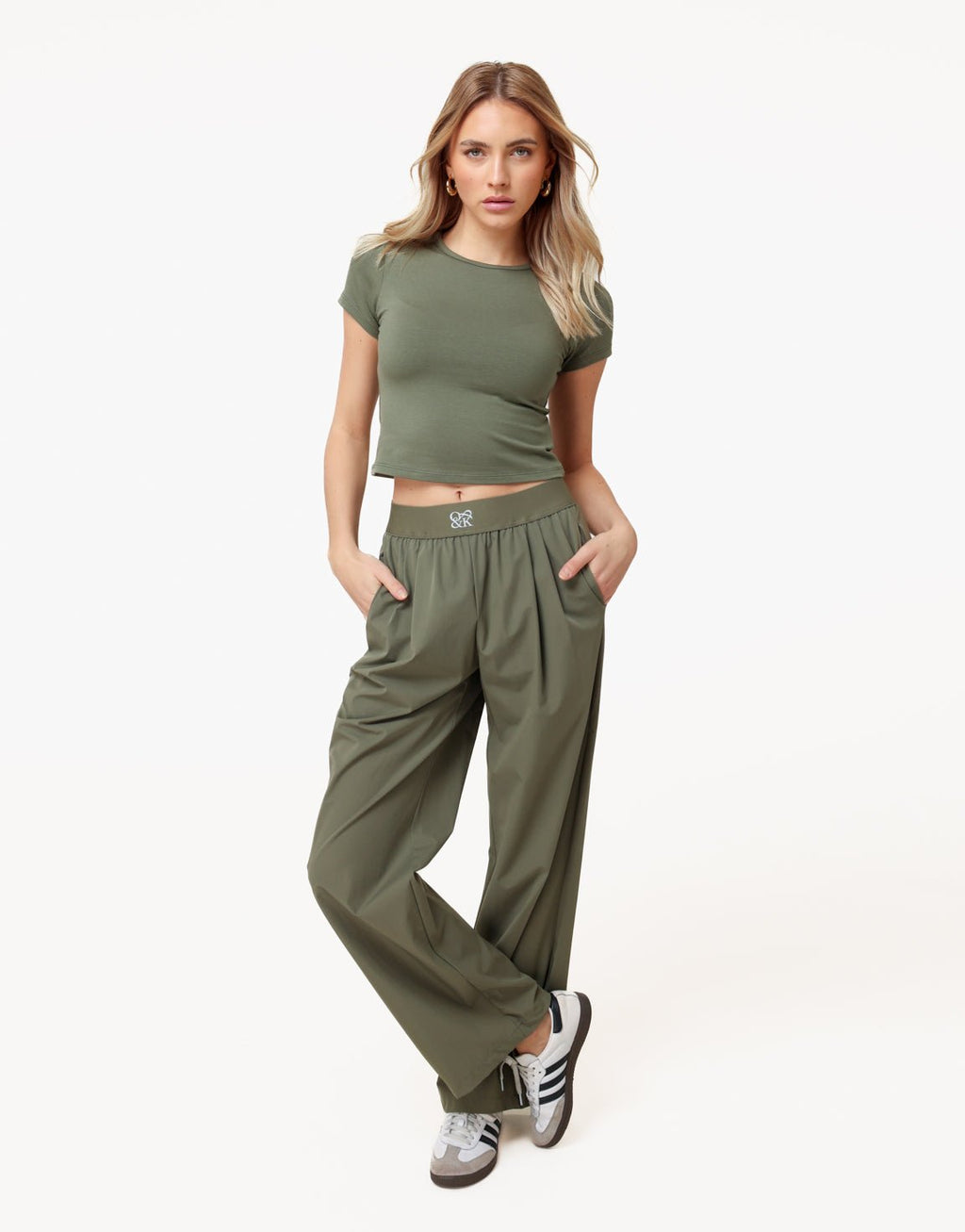 Army Groene O&K Elastische Wijde Pijpen - Broek