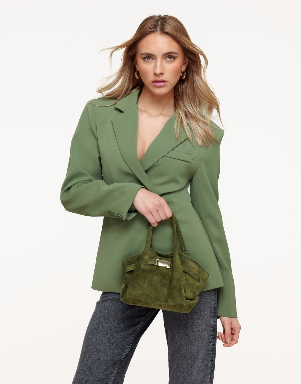 Army Groene Suede Shopper - Tas