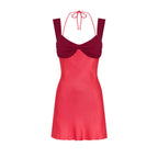 Aset Contrast Satin Red Mini Dress