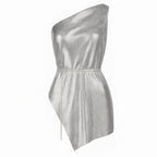 Athena Chainmail One-Shoulder Mini Dress