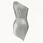 Athena Chainmail One-Shoulder Mini Dress