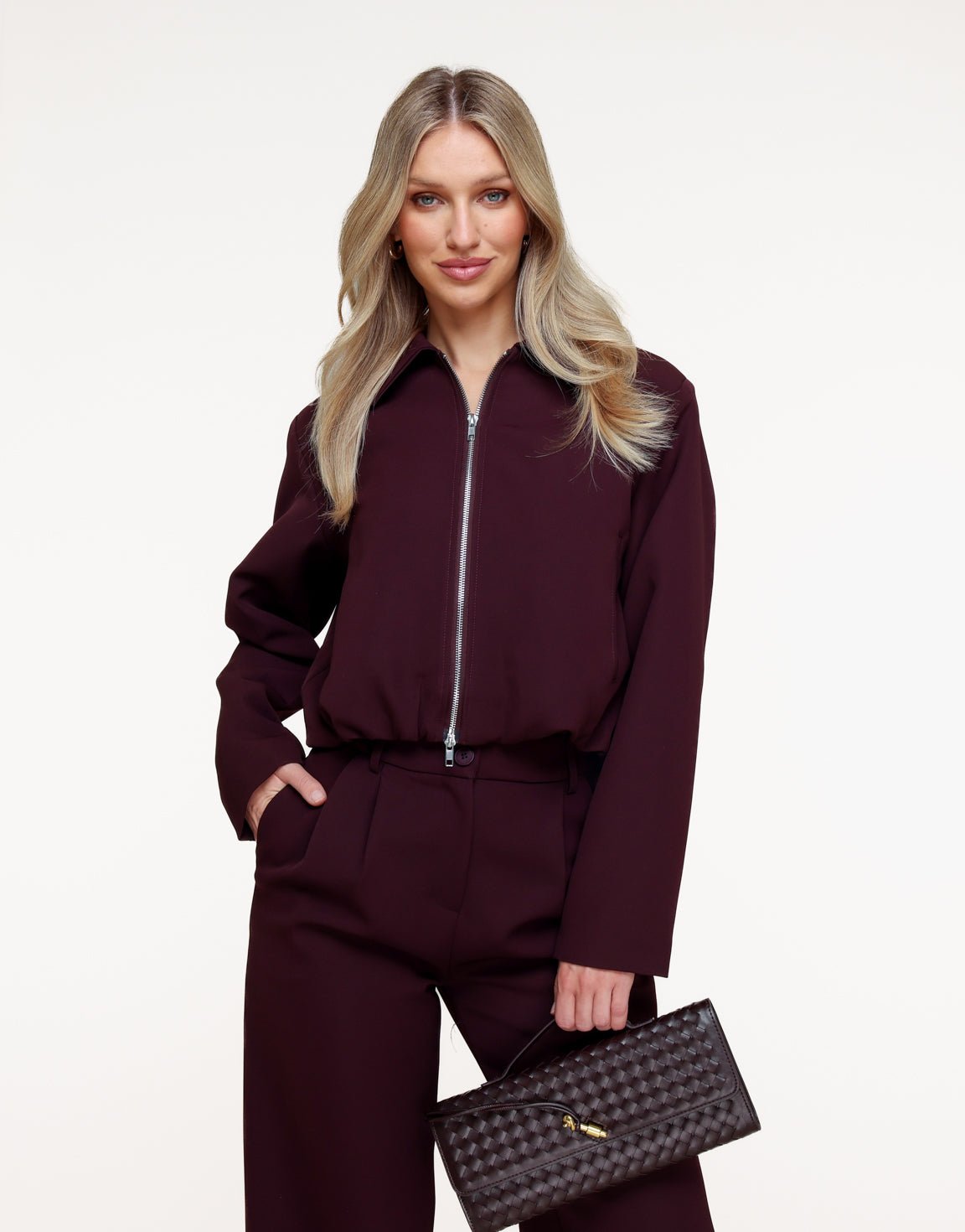 Aubergine Premium Achterkant Detail - Jas