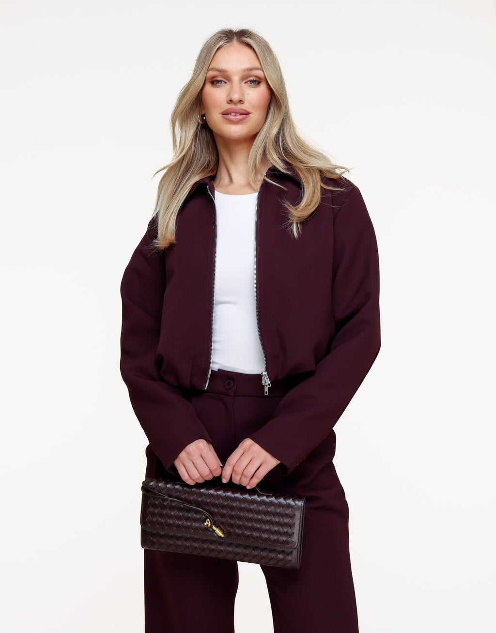 Aubergine Premium Achterkant Detail - Jas