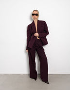 Aubergine Premium Wijde - Pantalon