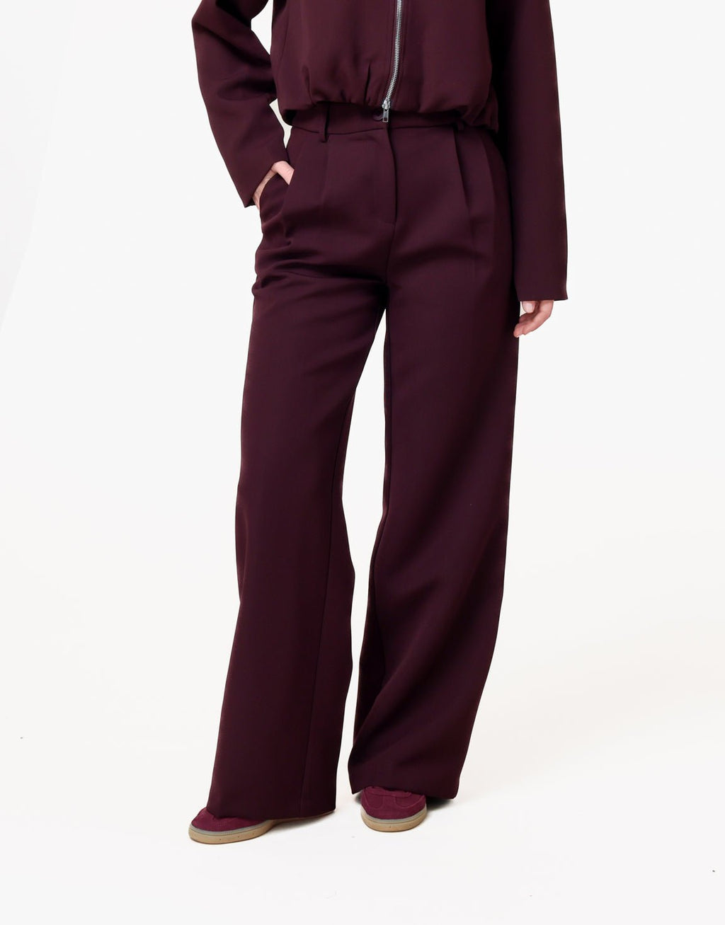 Aubergine Premium Wijde - Pantalon