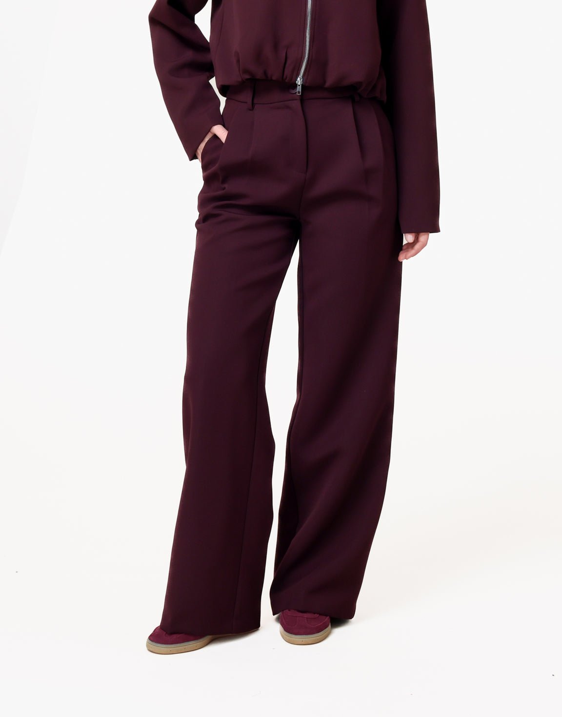 Aubergine Premium Wijde - Pantalon