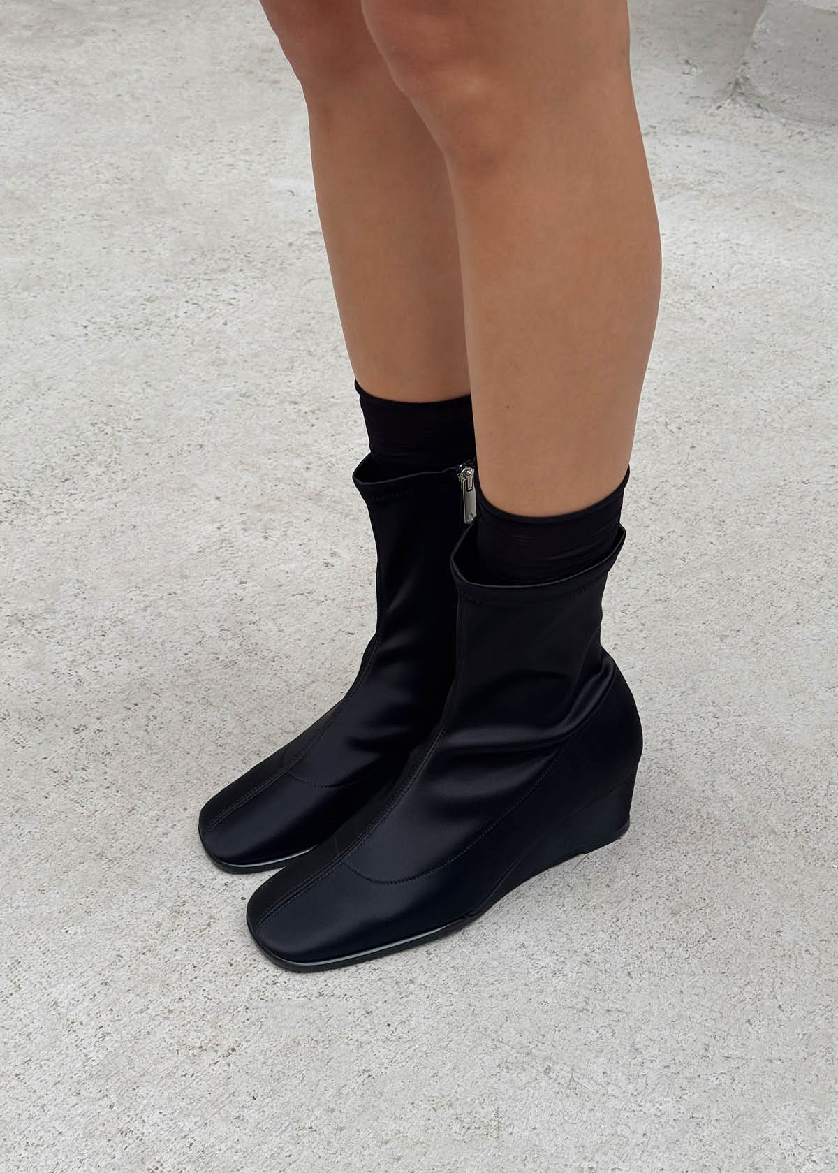 Auden Silky Black Textile Boots