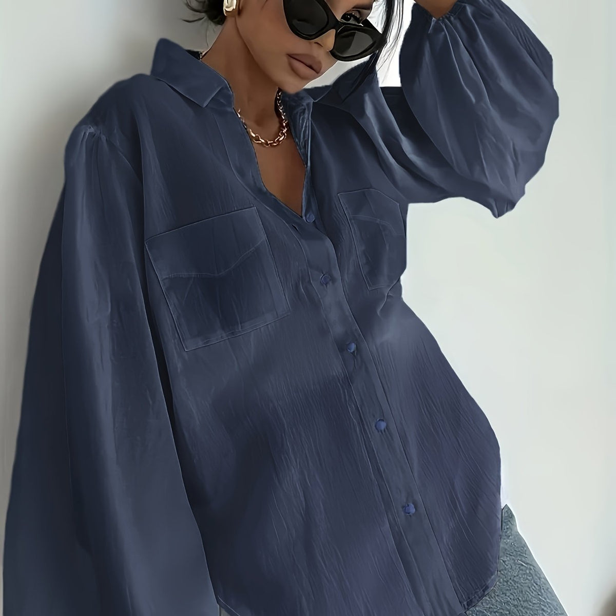 Elegant SemiSheer Button Shirt Summer Comfort
