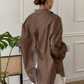 Back Bow Long Sleeve Blouse