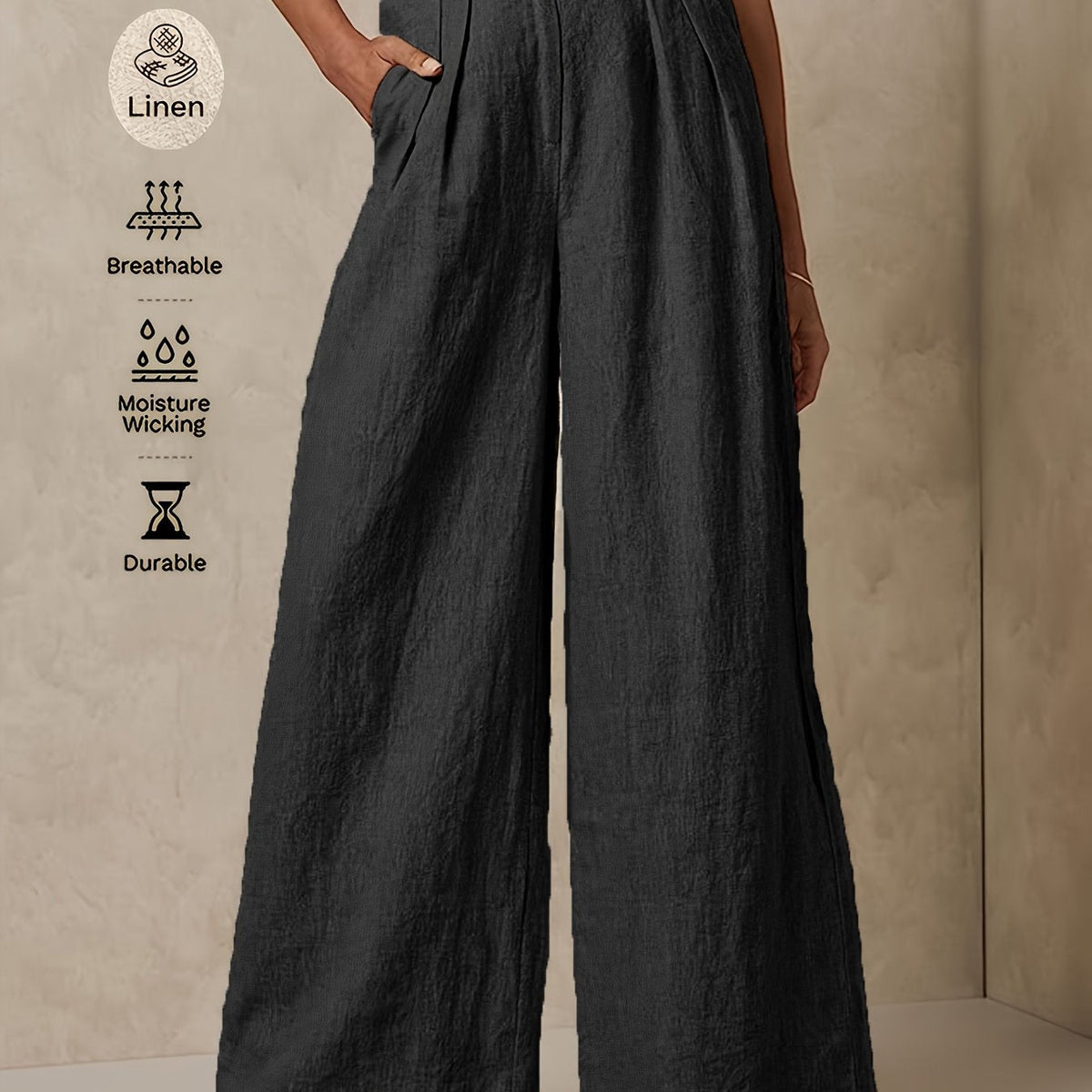 Linen Wide-Leg Pants