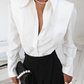 Chic Solid Casual Long Sleeve ButtonUp Shirt