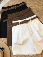 Three-piece shorts set by 64b136-1e featuring matching tops and shorts, perfect for casual summer wear.