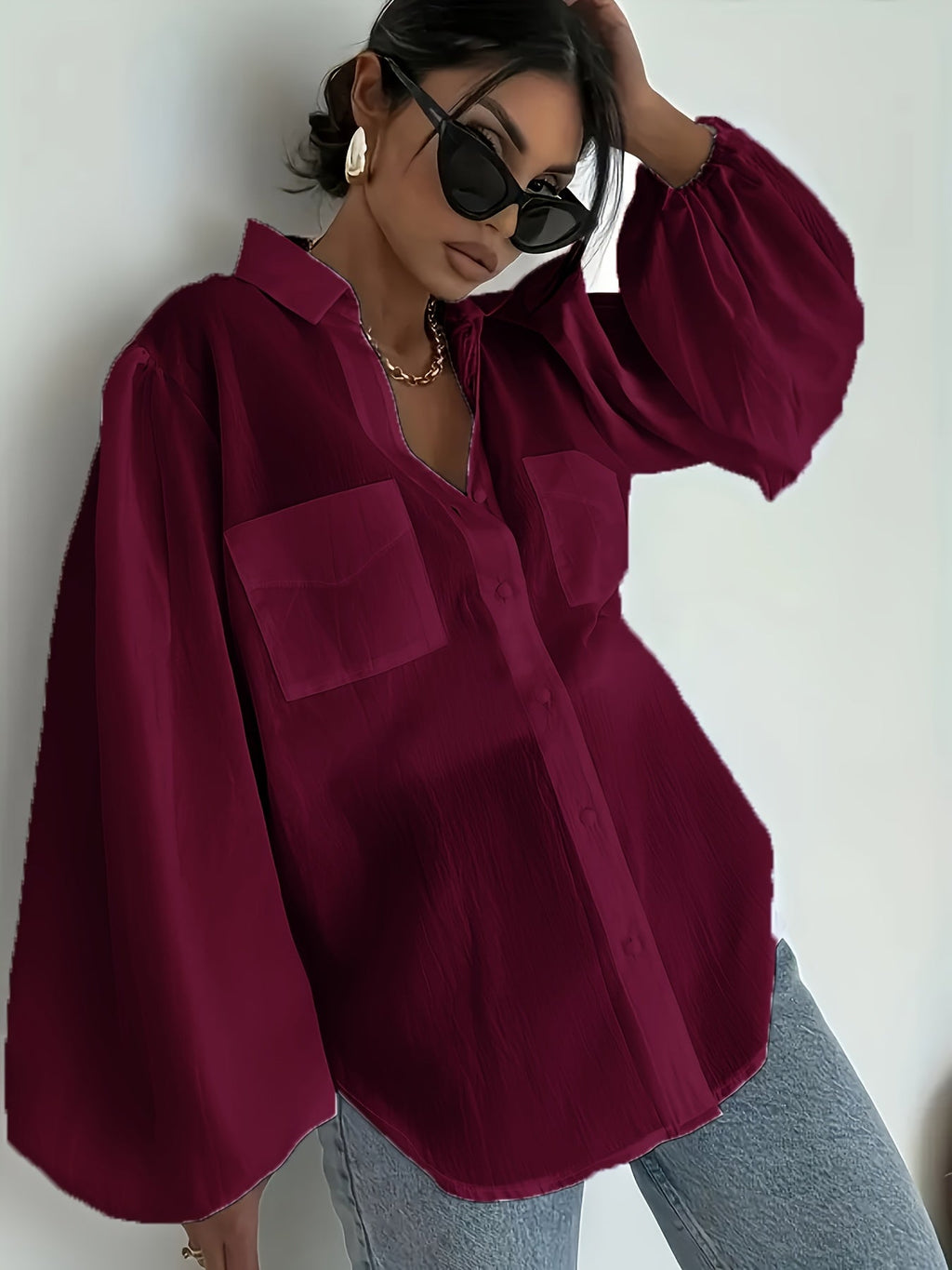 Elegant SemiSheer Button Shirt Summer Comfort