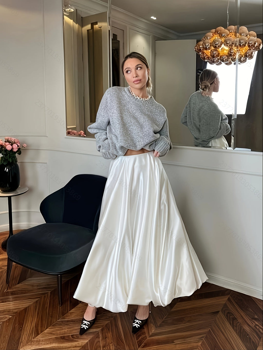 High-Waisted Flowy Skirt