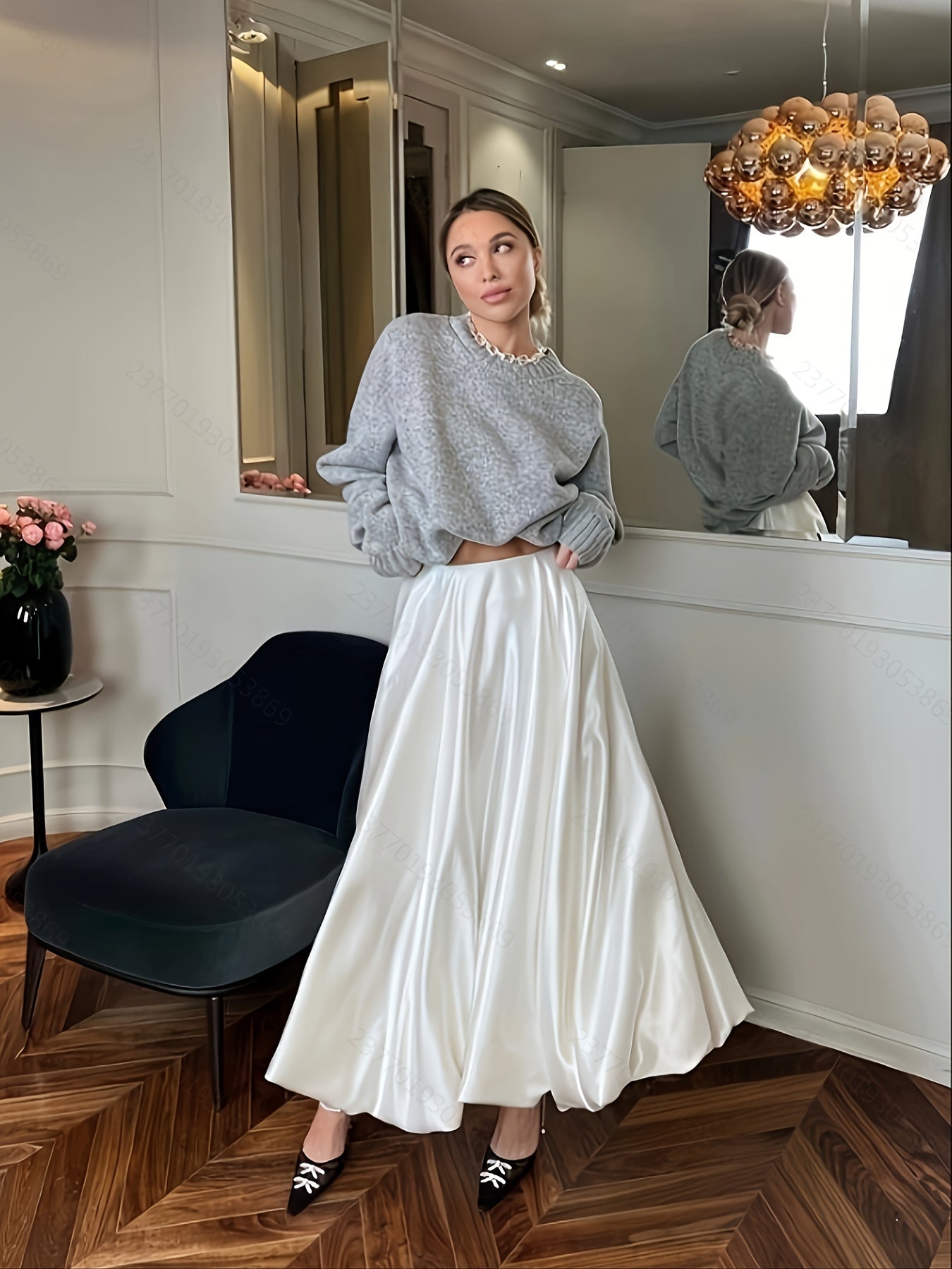 High-Waisted Flowy Skirt