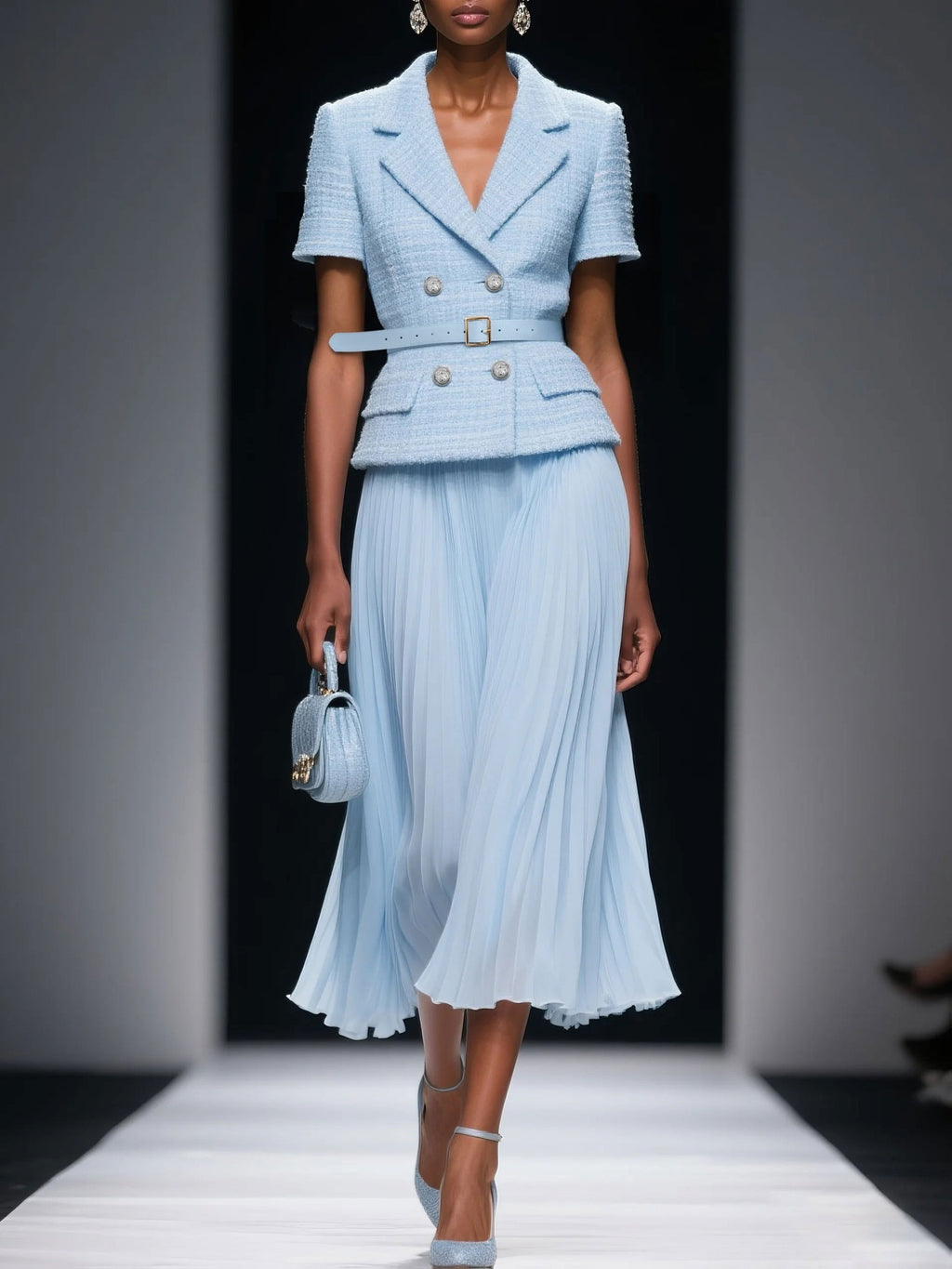 Waistcoat & Pleated Skirt Set