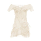 Because Of You Ruffle Layers Ivory Mini Dress