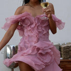 Because Of You Ruffle Layers Pink Mini Dress
