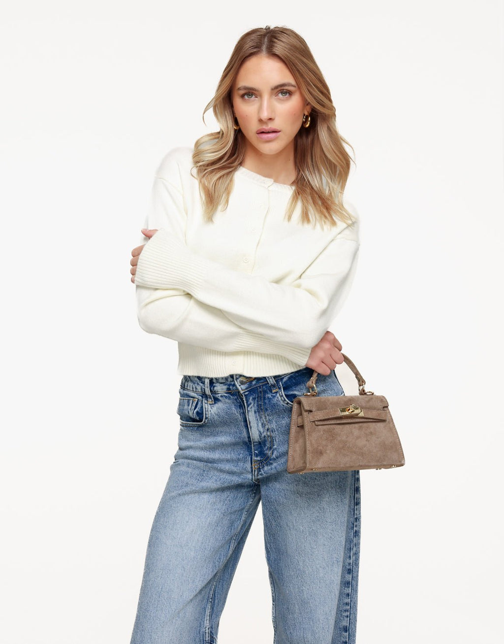 Beige Basic Knopen - Vest
