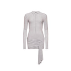 Bets Are Off Long Sleeve Shirt Gray Mini Dress