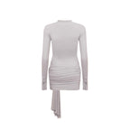 Bets Are Off Long Sleeve Shirt Gray Mini Dress