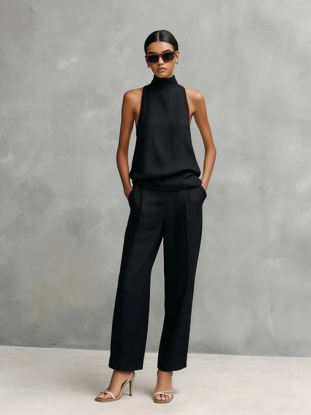 Monica | Linen Top and Trousers Set
