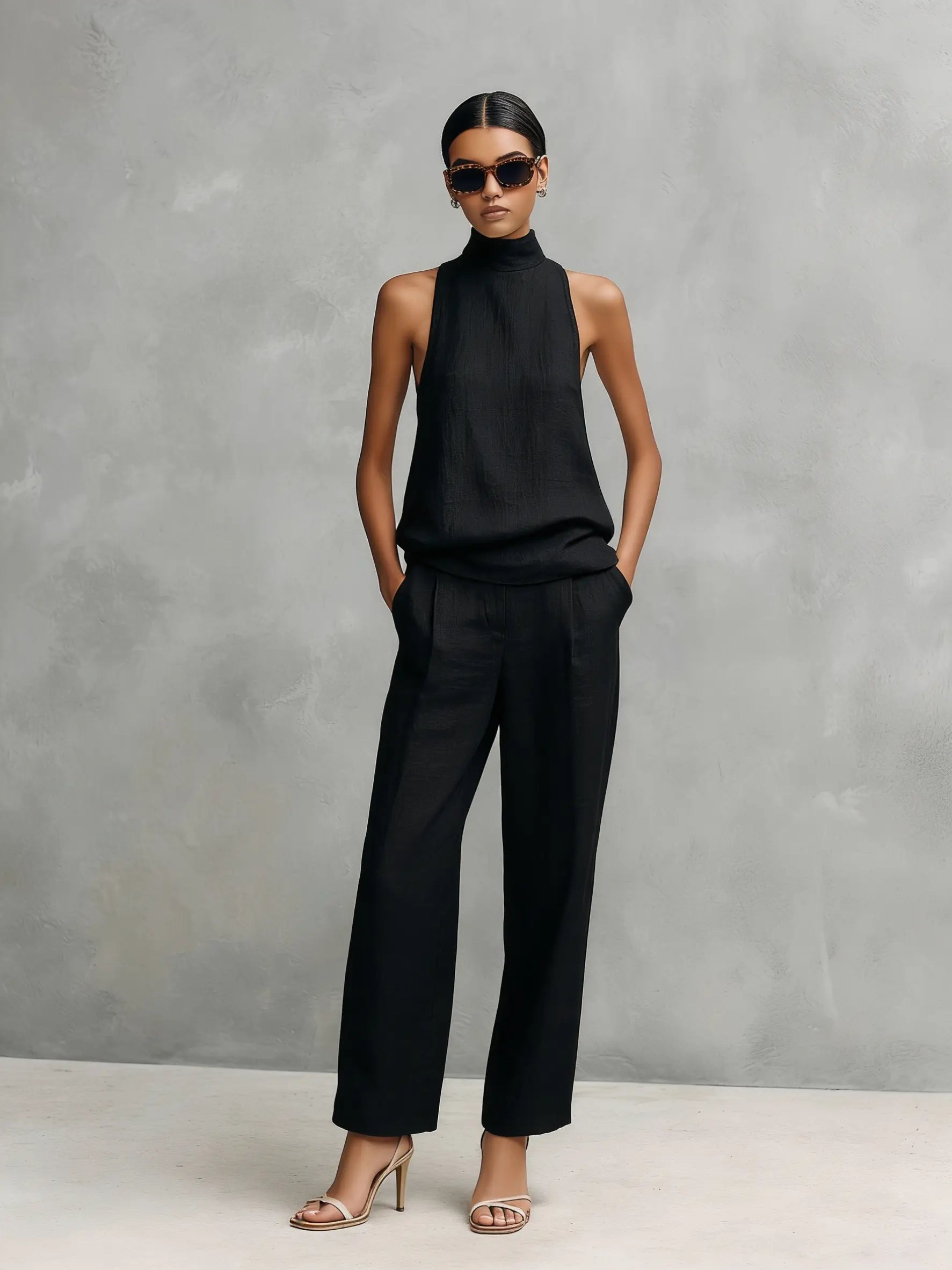 Monica | Linen Top and Trousers Set