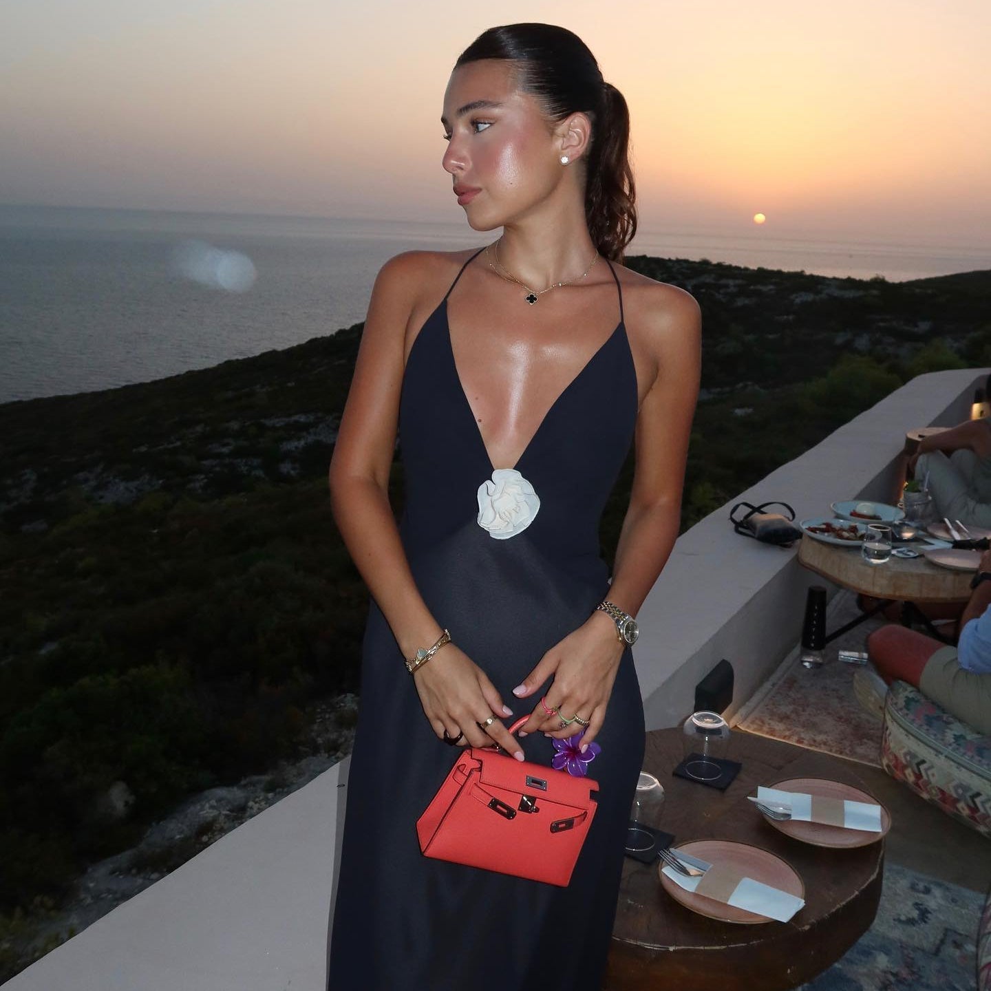 Blossom Bliss Black Backless Maxi Dress